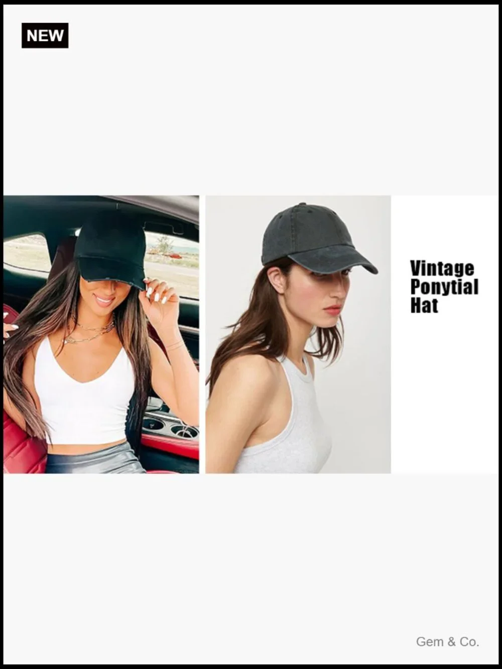 Distressed Washed High Ponytail Baseball Cap Adjustable Outdoor Hat